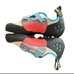 La Sportiva Oxygym Rock Climbing Shoes Coral Turquoise Women Size 6.5